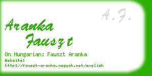 aranka fauszt business card